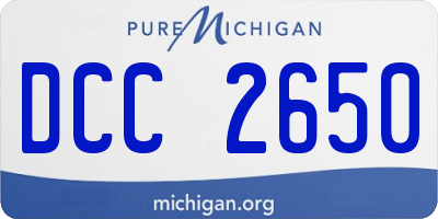 MI license plate DCC2650