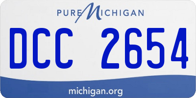 MI license plate DCC2654