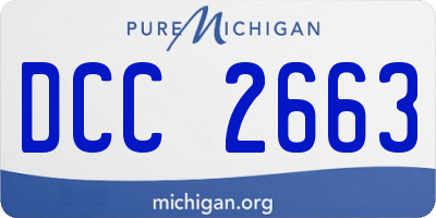 MI license plate DCC2663
