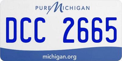 MI license plate DCC2665