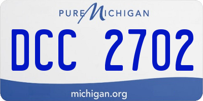 MI license plate DCC2702