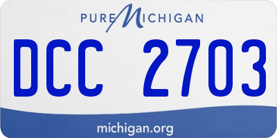MI license plate DCC2703