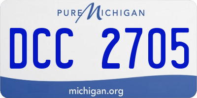 MI license plate DCC2705