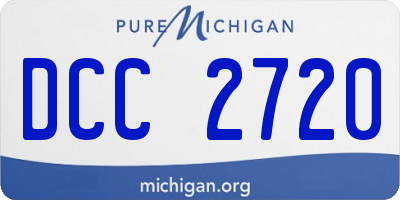 MI license plate DCC2720