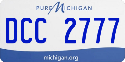 MI license plate DCC2777