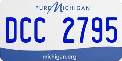 MI license plate DCC2795