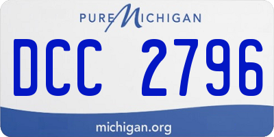 MI license plate DCC2796