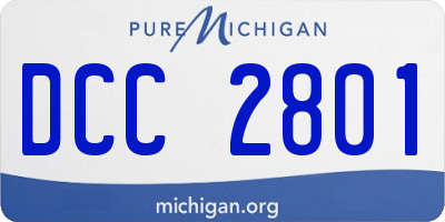 MI license plate DCC2801