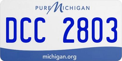 MI license plate DCC2803