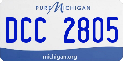 MI license plate DCC2805
