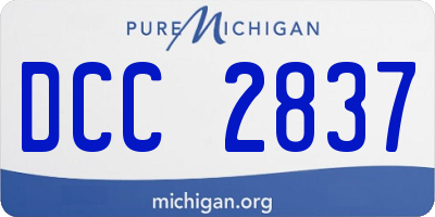 MI license plate DCC2837