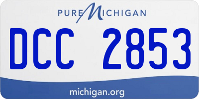 MI license plate DCC2853