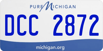 MI license plate DCC2872
