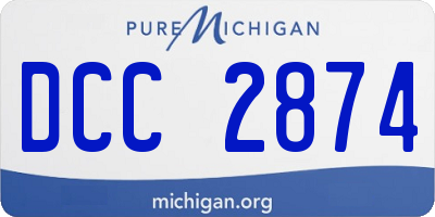 MI license plate DCC2874