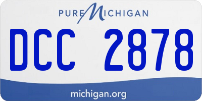 MI license plate DCC2878
