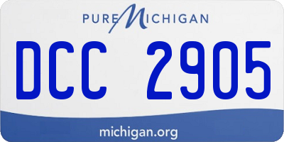 MI license plate DCC2905