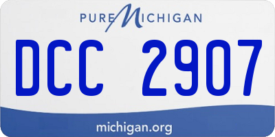 MI license plate DCC2907