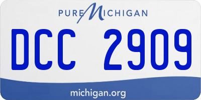 MI license plate DCC2909