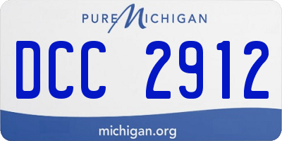 MI license plate DCC2912