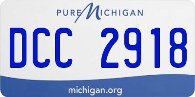 MI license plate DCC2918