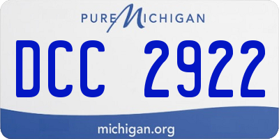 MI license plate DCC2922