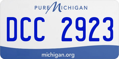 MI license plate DCC2923
