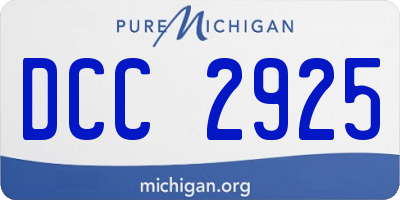 MI license plate DCC2925