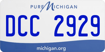 MI license plate DCC2929