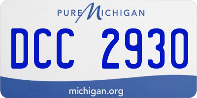 MI license plate DCC2930