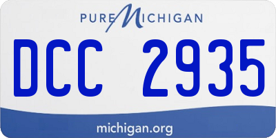 MI license plate DCC2935