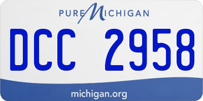 MI license plate DCC2958