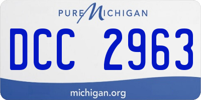 MI license plate DCC2963