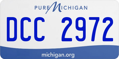 MI license plate DCC2972
