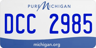 MI license plate DCC2985
