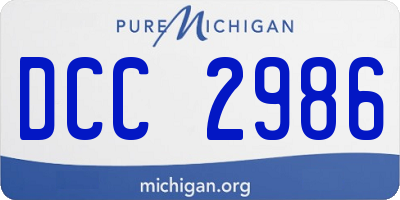 MI license plate DCC2986