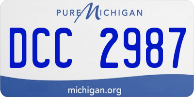 MI license plate DCC2987