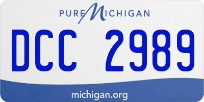 MI license plate DCC2989