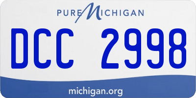 MI license plate DCC2998