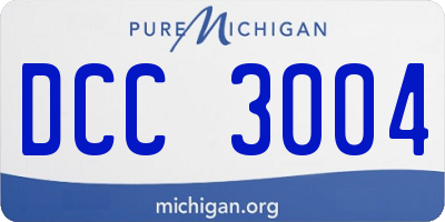 MI license plate DCC3004
