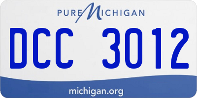 MI license plate DCC3012