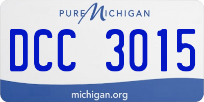 MI license plate DCC3015