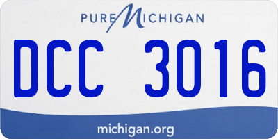 MI license plate DCC3016