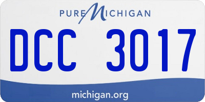 MI license plate DCC3017
