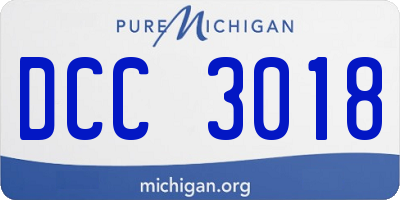 MI license plate DCC3018