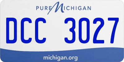 MI license plate DCC3027