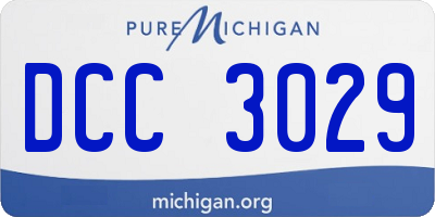 MI license plate DCC3029