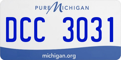MI license plate DCC3031