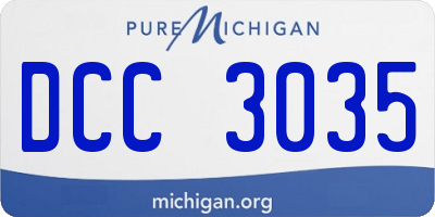 MI license plate DCC3035