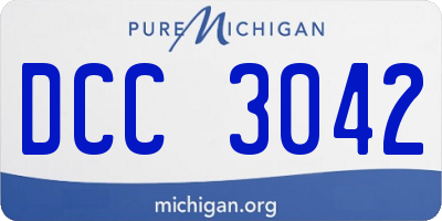 MI license plate DCC3042