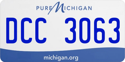MI license plate DCC3063